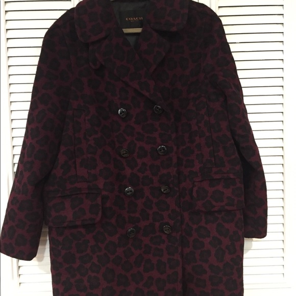 🐆 COACH Cranberry and black leopard print 🐆 - Picture 2 of 8